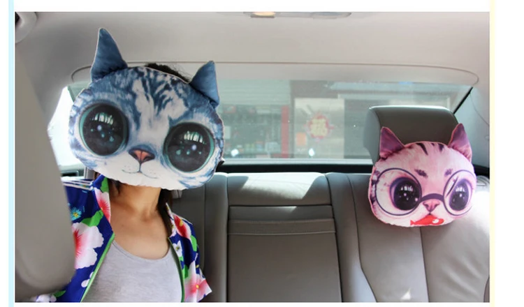 3D подголовник автомобиля подушки для собак и кошек Удобная подушка для головы сумка с активированным углем