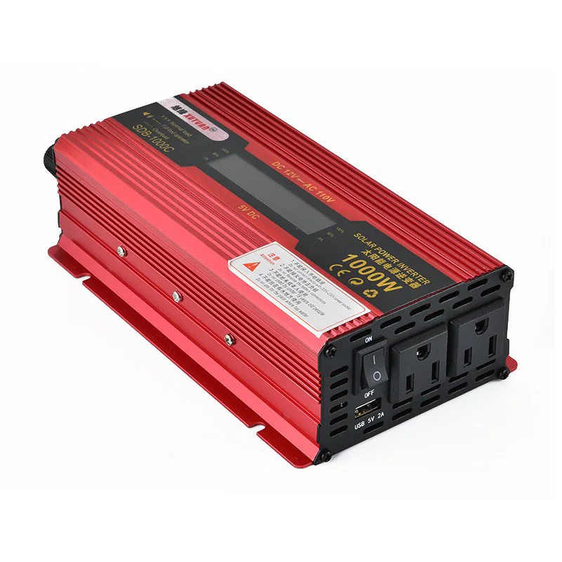 Portable Car Inverter 1000W Dual Socket USB Port Charger Veicular Car Power Inverter Grid Tie Inversor Converter 1224v For US (1)