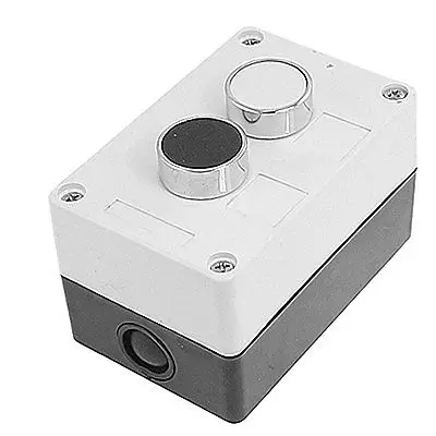 

Black White 2 Momentary Push Button Switch Control Station Box Non Lock N/O NO