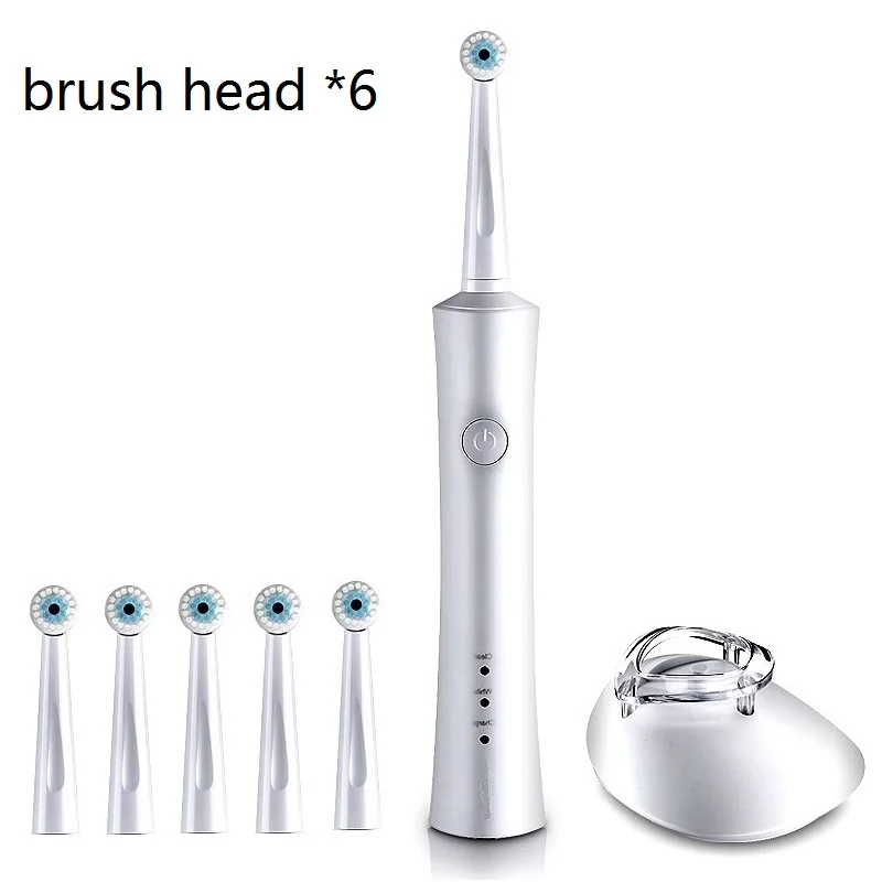 110 В/220 В перезаряжаемая электрическая зубная щетка, ультра звуковая зубная щетка для детей и взрослых, водонепроницаемая звуковая зубная щетка - Цвет: 6pcs brush head
