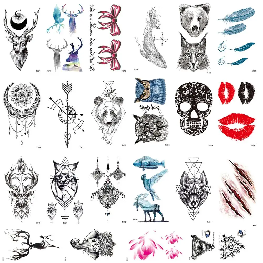 

Hot Small Sexy Lips Leaf Black Cartoon Temporary Tattoo Cute Star Tattoo Sticker Love Women Body Finger Art Waterproof Tatoo Kid