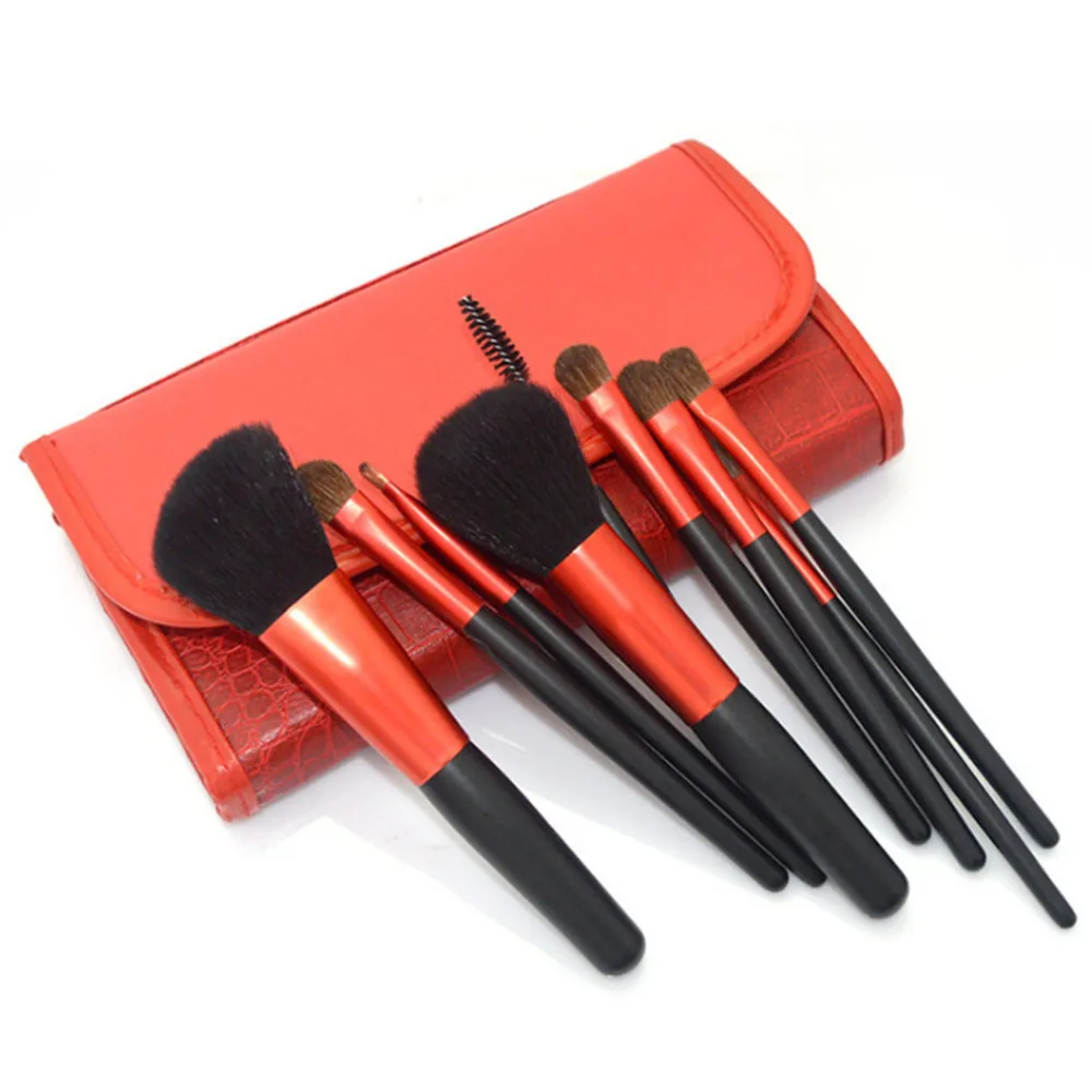 

9 Pcs Professional Makeup Tool Kits Foundation Brush Professional Animal Hair Makeup Brush Set With a Brush Bag New Style