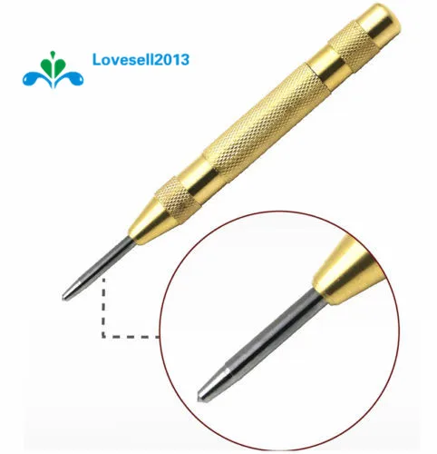 

5" inch Brass Automatic Center Punch Spring Loaded Chrome Rivet Screw Mark Hole