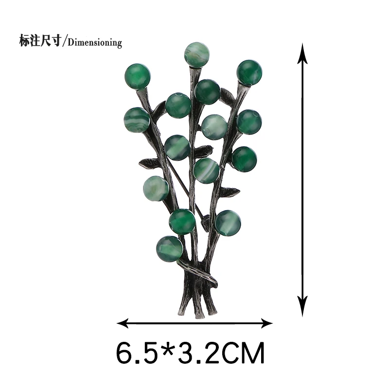 Элегантная брошь в форме цветка булавки и броши для женщин античное серебро растение дерево брошь натуральный камень материал шарф одежда ювелирные изделия