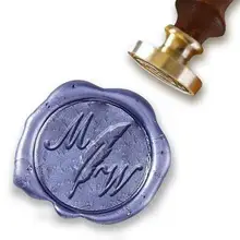 Персонализированные монограмма 2-Начальные Пользовательские Воск печать штамп " die-#365 Шелли Аллегро-шахматном- перо делитель