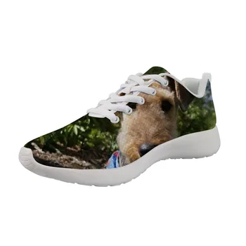 

Shocked new explosions women fashion casual white Airedale Terrier dog print lightweight breathable running shoes walking shoes