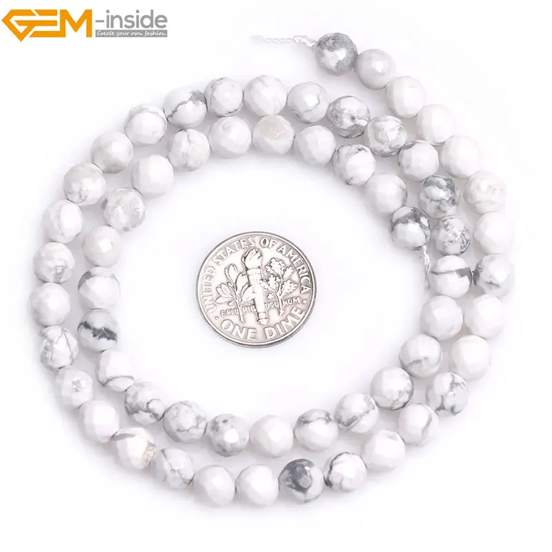 Грановитая Howlite бусы для изготовления ювелирных изделий 6-12 мм 15 дюймов DIY Jewellery Gem-внутри