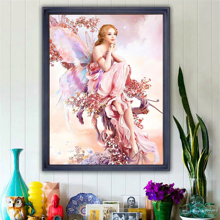

5D diy diamond painting angel wall sticker diamond mosaic cross stitch needlework embroidery Unfinished Home Decoration Gift
