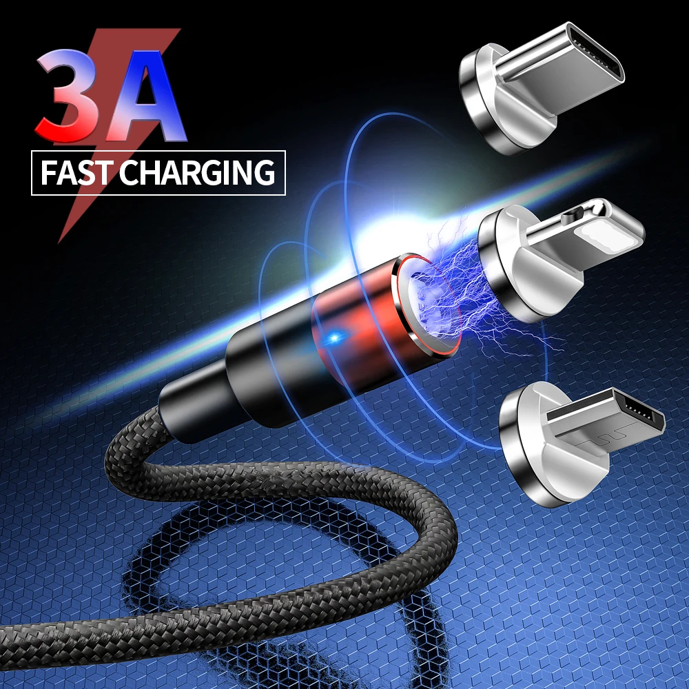 

Magnetic USB Charger Cable Micro Type-c For Iphone xr 7 x max Samsung xiaomi Android Fast USB Adapter magnet Charging Date Cable