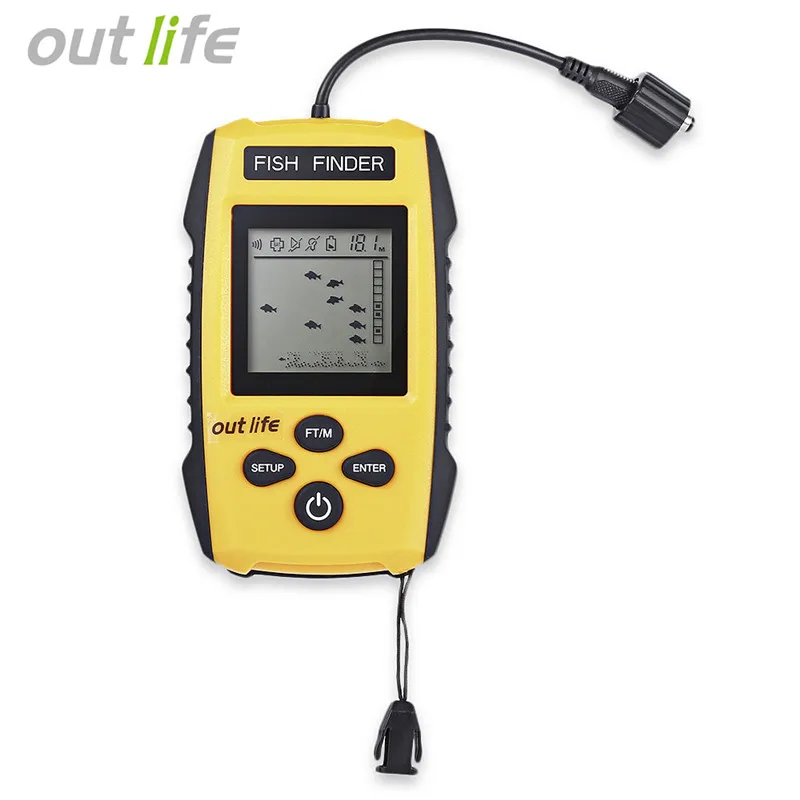 

Outlife 100M 200KHz Fish Finder Alarm Transducer Sonar Sensor Echo Sounder Wired Fishfinder Fishing Tackle
