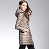 Woman Spring Padded Hooded Long Jacket White Duck Down Female Overcoat Ultra Light Slim Solid Jackets Coat Portable Parkas ► Photo 1/5