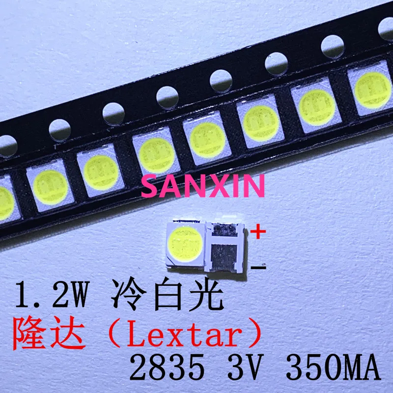 100 шт. оригинальный LEXTAR 2835 3528 1210 3 в 2 Вт SMD светодиодный для ремонта подсветки