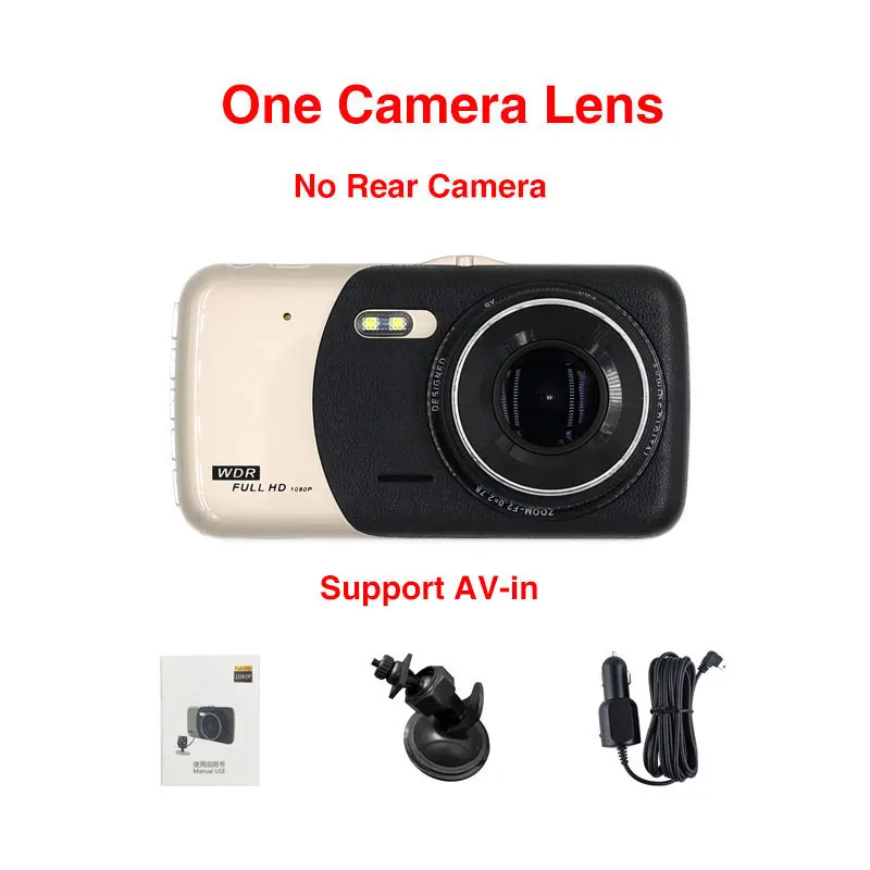 Single Lens Olysine 4,0 дюймов Автомобильный видеорегистратор Камера V600 Dash Cam авто видео рекордер с двумя камерами s регистратор металлический корпус двойной объектив Dashcam - Название цвета: Single Lens