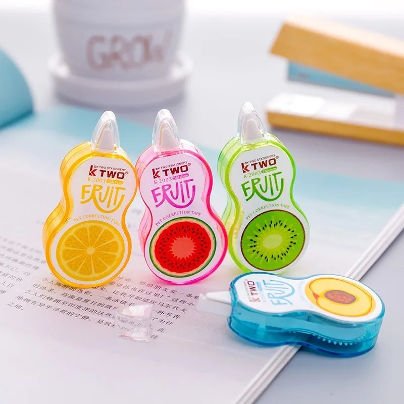 

1 PCS New Lovely Cartoon Fruit Color Correction Tape Material Escolar Kawaii Stationery School Office Supplies Papelaria 5m