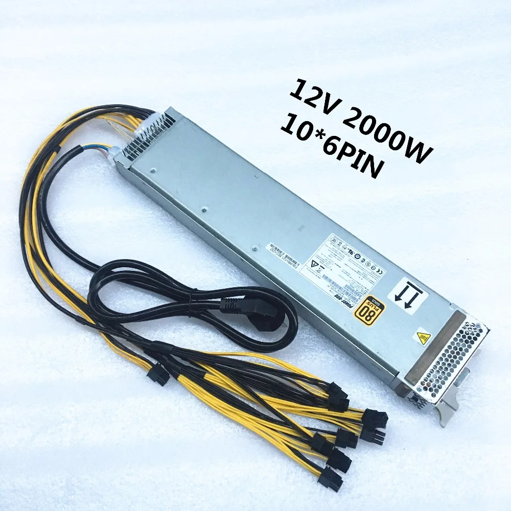 

Server power AA25420L 12V 165A 2000W 10PCS 6PIN Can Using BTC ETH Power on the mine 100%Strict test