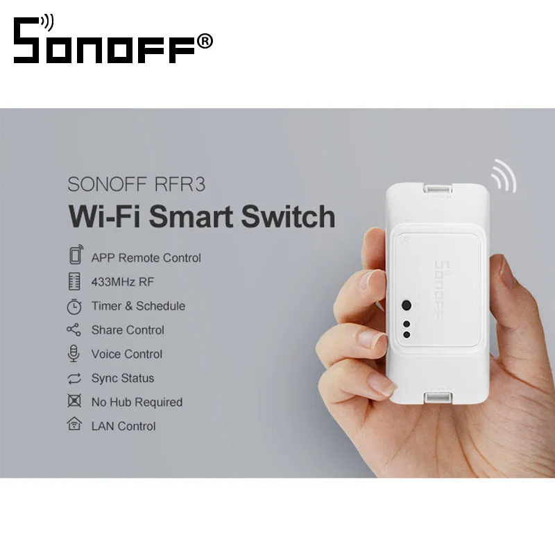 SONOFF 433 RF R3 умный вкл/выкл WiFi переключатель, поддержка приложения/433 RF/LAN/голосовой пульт дистанционного управления DIY режим работает с Alexa Google Home