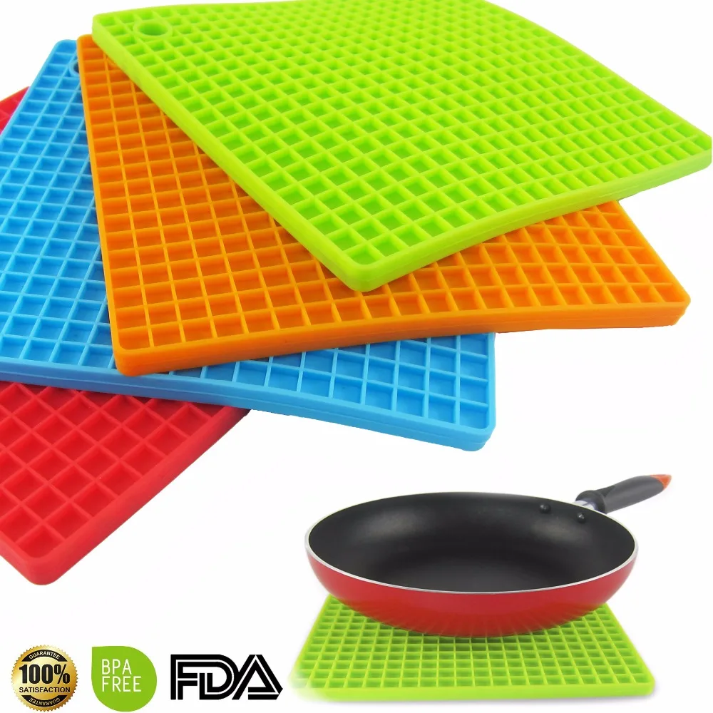 7 inch Silicone Pot Holder, Trivet Mat, jar Opener, spoon Rest Non Slip