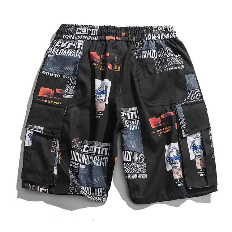 Aolamegs Shorts Men Multi-pictures Print Bermuda Beach Knee-length Shorts Hip Hop Elastic Waist Mens Summer Sweatpants (16)