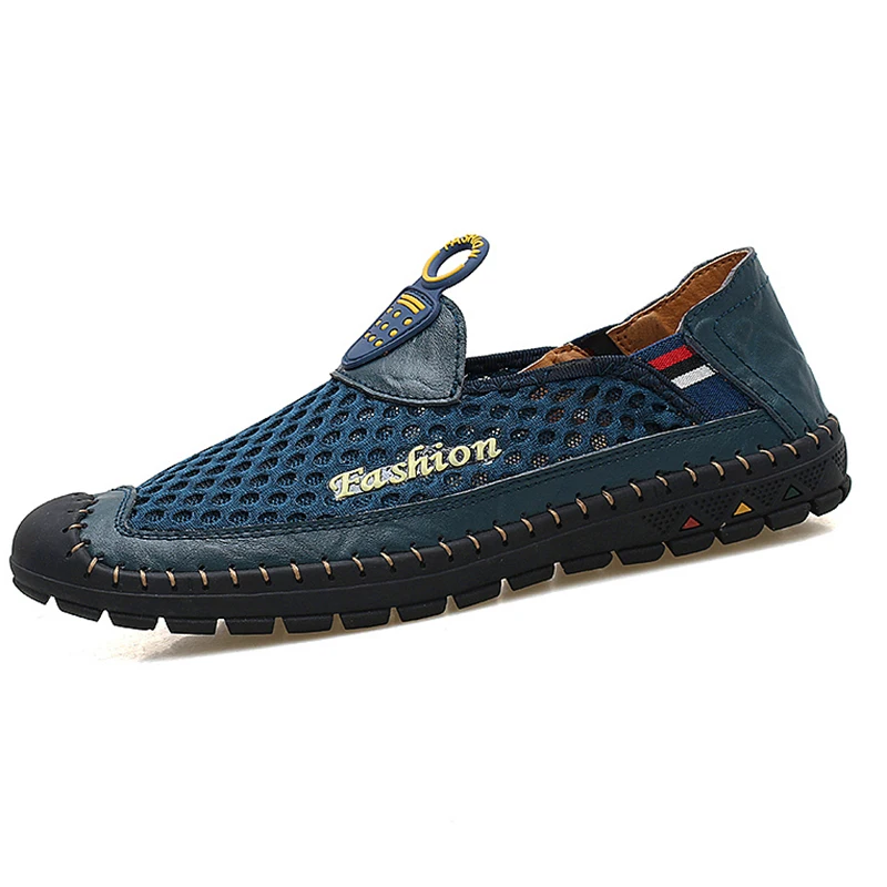 

New Summer Men Sneaker Shoes Plus Size 38-46 Air Mesh New Running Slip On Man Summer Mens Mesh Shoes Wide Sneakers