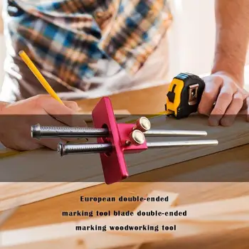 

European Double-headed Scriber Blade Wooden Scribe-line Woodworking Tools Double-Line Marking Gauge Ruler Tools