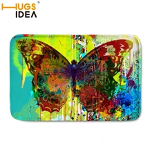 HUGSIDEA фланелевые коврики с принтом бабочки, Нескользящие коврики, домашние украшения, модный пользовательский коврик для прихожей, гостиной, коврик 59*40 см