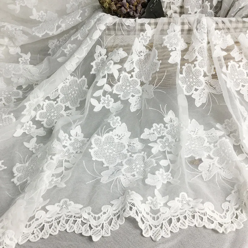 

5yards High Quality African Net Embroidery Lace Fabric France Transparent Mesh Lace Tulle Fabric For Nigerian Women's Clothing