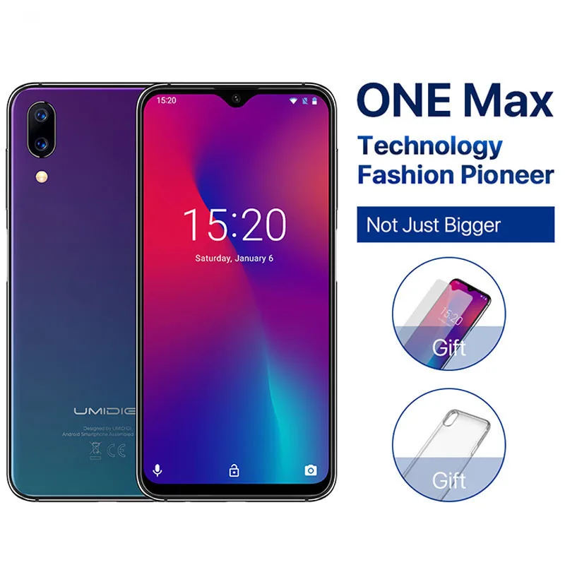 

Umidigi One Max 4G RAM 128GB ROM 6.3"smartphone Android 8.1 12MP+5MP wireless charging Cell phone Mobile gsm 4g nfc octa core