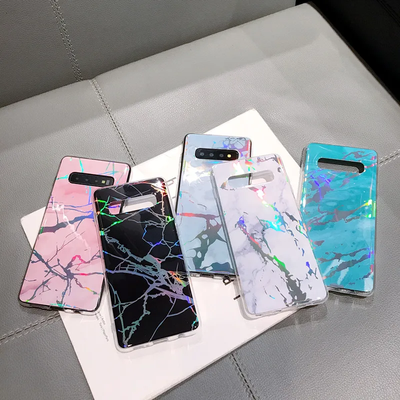 COOLY Laser Marble Case For Samsung Galaxy S10 Plus S10e S9 S8 S7 Edge Note 8 9 Back Cover Soft TPU Silicone Phone Shell Coque iphone 8 plus silicone case