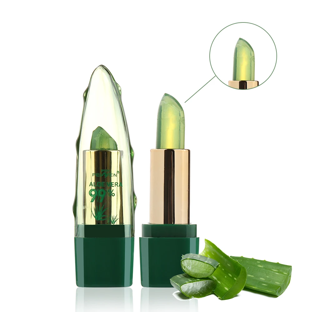 1PC New Aloe Vera Gel Natural Temperature Change Color Jelly Lipstick