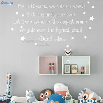 

Quote Decal For In Dreams We Enter A World Potter Vinyl Wall Decal Stickers Nursery Kids Baby Decor F816