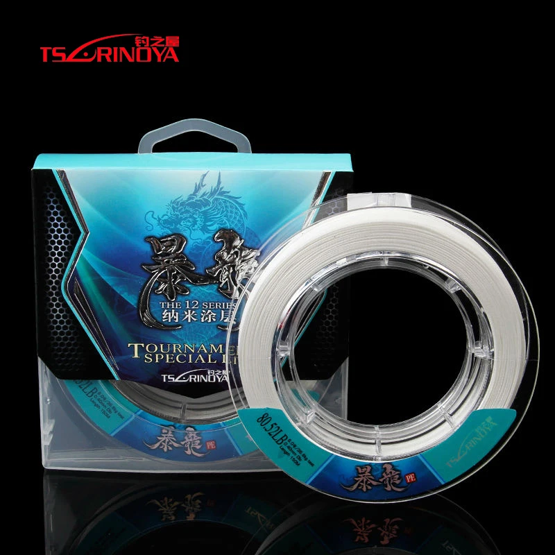 

Tsurinoya 150m/12 Weaves Fishing Line White PE Braided Fishing Lure Line Fishing PE Braid Wire