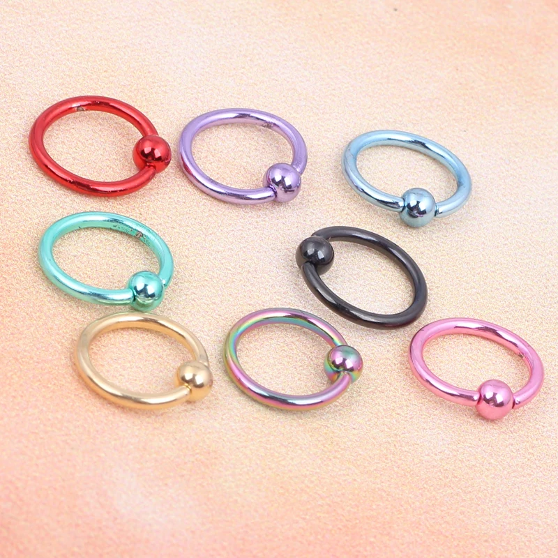 Кольцо Подкова из бисера для пирсинга носа и ушей 16 г 100 шт.|captive bead ring|tragus ringcircular