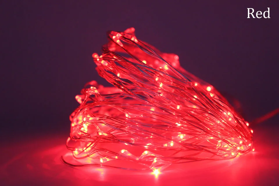 2 м 5 м 10 м серебристый провод светодиодный гирлянда Ночные Огни праздничного освещения для гирлянды сказочная Рождественская елка украшение для свадебной вечеринки