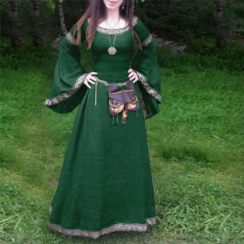 Women dress Renaissance Victorian Medieval Gothic Long Dresses For party Gowns Costumes Evening Dresses elegant dress O26#N (1)