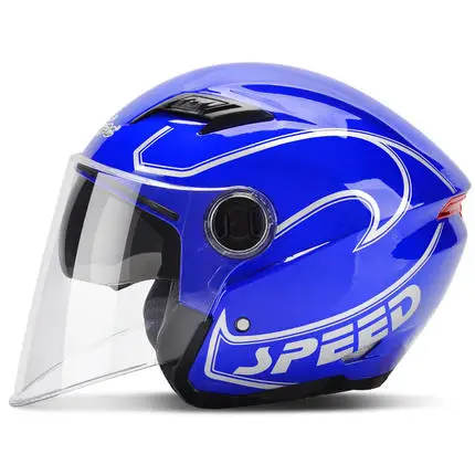 Andes мотоциклетный шлем унисекс скутер шлем защита от ветра, УФ излучения флип 2 козырька мотокросса шлем Casco Moto для лета - Цвет: Blue 3