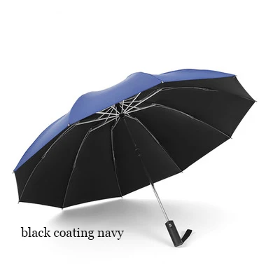 10 K ветронепроницаемый двухсторонний зонт для мужчин Авто бизнес автомобильный зонт Анти-УФ Женский складной зонт для дождя и солнца автоматический солнцезащитный мужской Paraguas - Цвет: navy A style