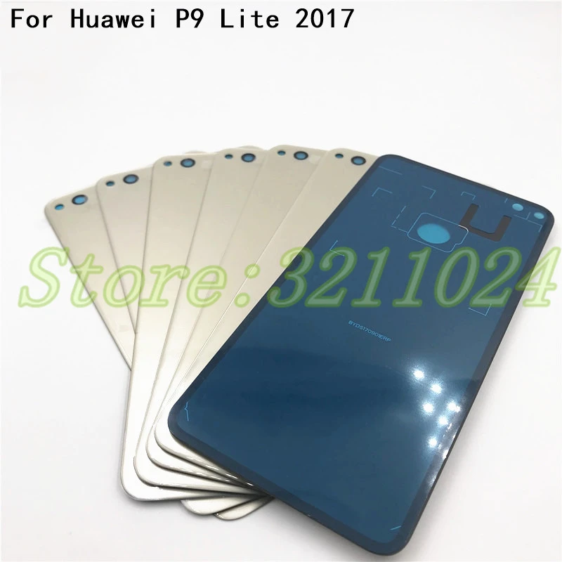 Funda trasera de cristal para batería de Huawei, exterior para P9 Lite 2017 PRA LX1 PRA LX3, con logotipo en cuatro colores, nueva|battery back|back housinghousing cover - AliExpress