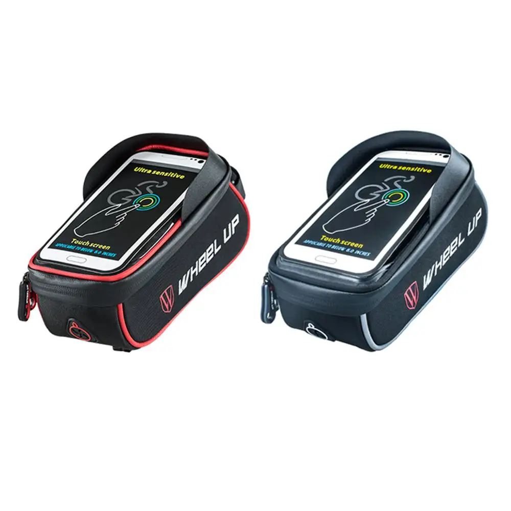 Discount Waterproof Bicycle Bag Basket Pannier Frame Tube Handlebar Bag High Sensitive Touch Screen Double Zipper Cycling Bags 5