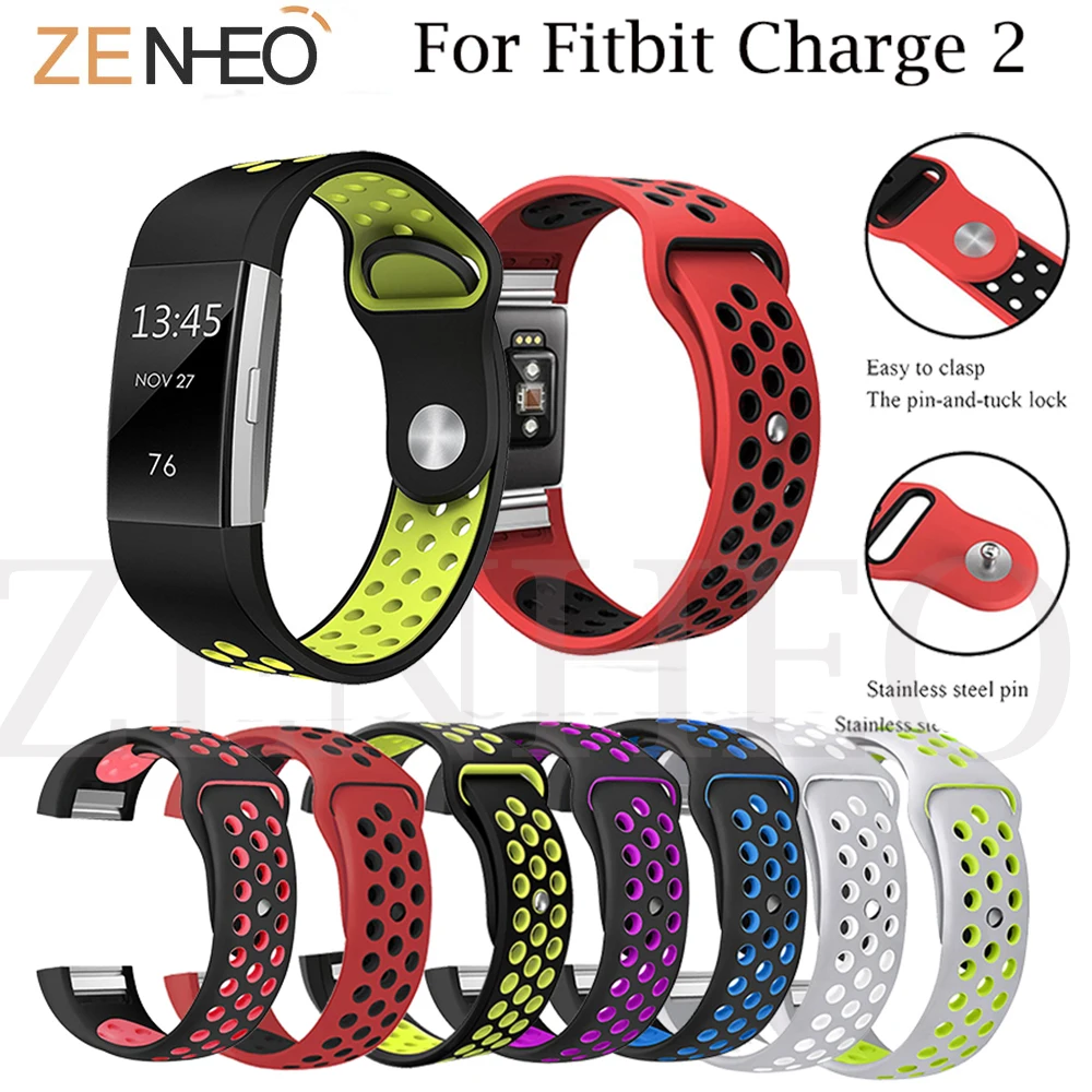 

New Replacement Double Color Silicone Bracelet for Fitbit charge 2 wrist band Band Strap Wristband For Fitbit Charge 2 Watchband