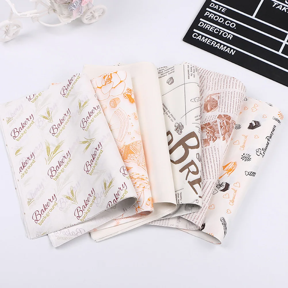 

100pcs Baking Pastry Bread Sandwich Oil-proof Greaseproof Papers for Burger Hamburger Wrapping Plate Basket Liner