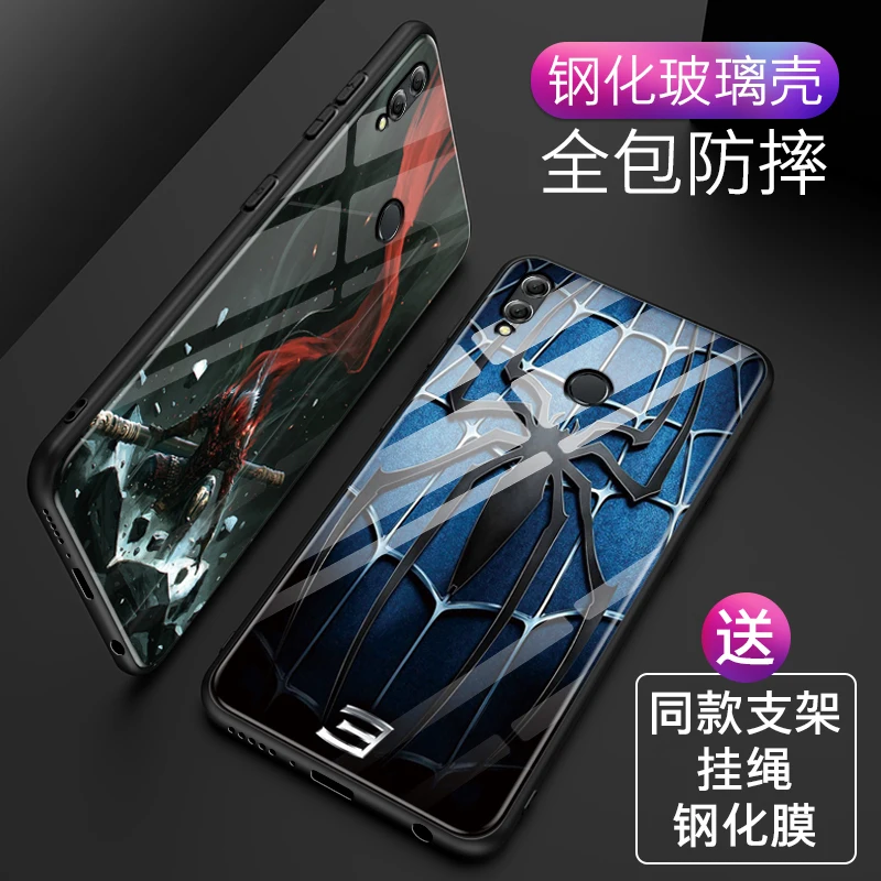 Luxury Case Huawei Y9 2019 Transparent glass&ampTPU Slim Silicone For Cover Coque Fundas |
