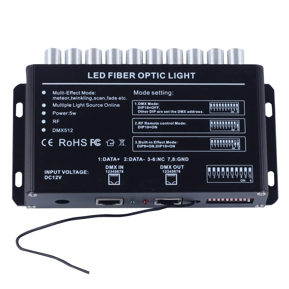 50 Вт DMX512 поддерживается мерцание RGBW волоконно-оптические огни комплект потолочный Метеор звездное небо эффект от 400 до 835 стенды 4-5 м оптический кабель