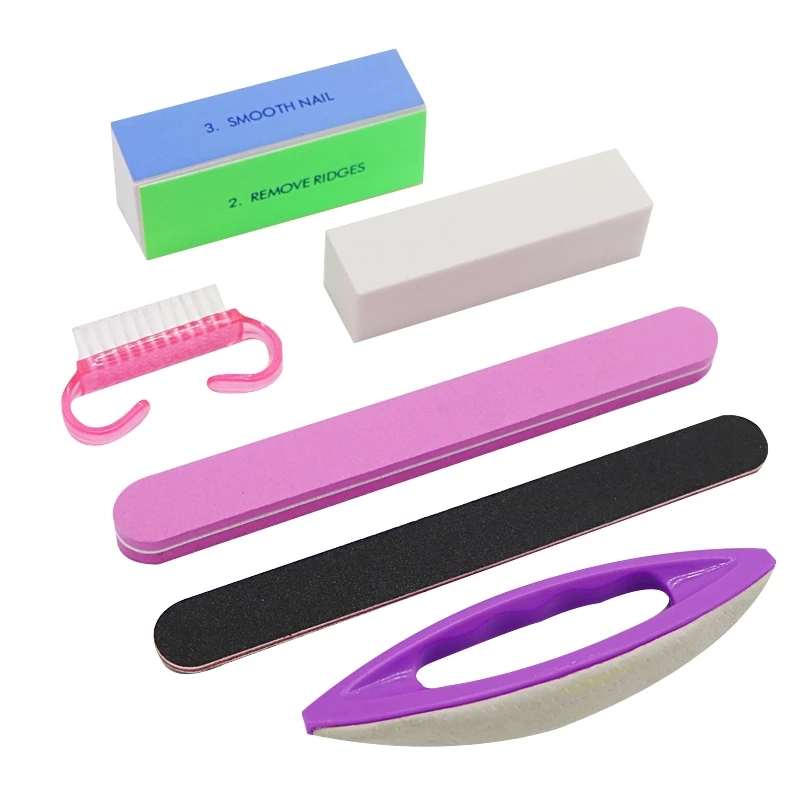 

6Pcs Sanding Nail File Buffers Block Nail Art Tool Kit Polish Sandpaper Brush File Buffering Polish Manicure Nails Accessories