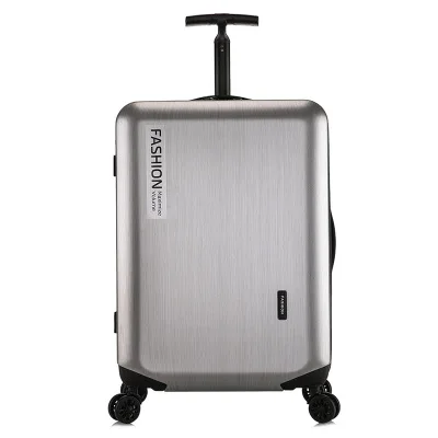 Brushed silver luggage,universal wheel trolley,scroll Suitcase, password bag abs+PC valise...
