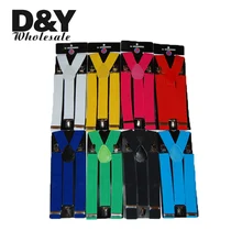 Горячие Подтяжки для женщин Для мужчин Мужская Clip-On брекеты упругой подвески 3.5 см широкий "20 однотонные" mix Подтяжки для женщин оптом и в розницу