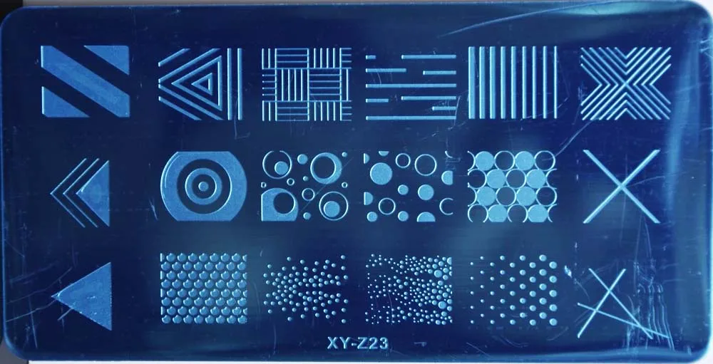 Шаблон для дизайна ногтей металлическая Геометрическая серия микс 20 дизайн геометрическое изображение DIY лак для ногтей штамповка пластины 6*12 см - Цвет: XY-Z23