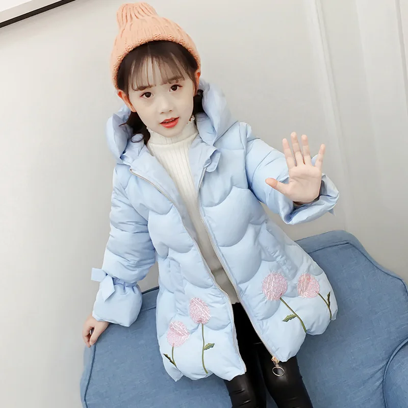 

Winter Kids Jackets for Girls Winter Coat 2018 New Brand Thick Warm Printed Cotton Children Outerwear Teenage Girl Clothing