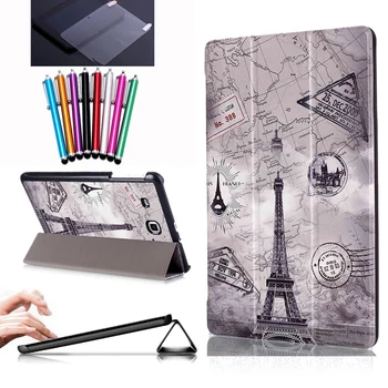 

PU Leather cover case For Samsung Galaxy Tab E 9.6 T560 T561 T567V Protective Shell funda smart magnetic cover+screen protector