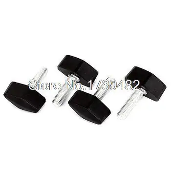 

4pcs M8 Male Thread Dia Adjustable Plastic T Clamping Handle Screw Knob Grip