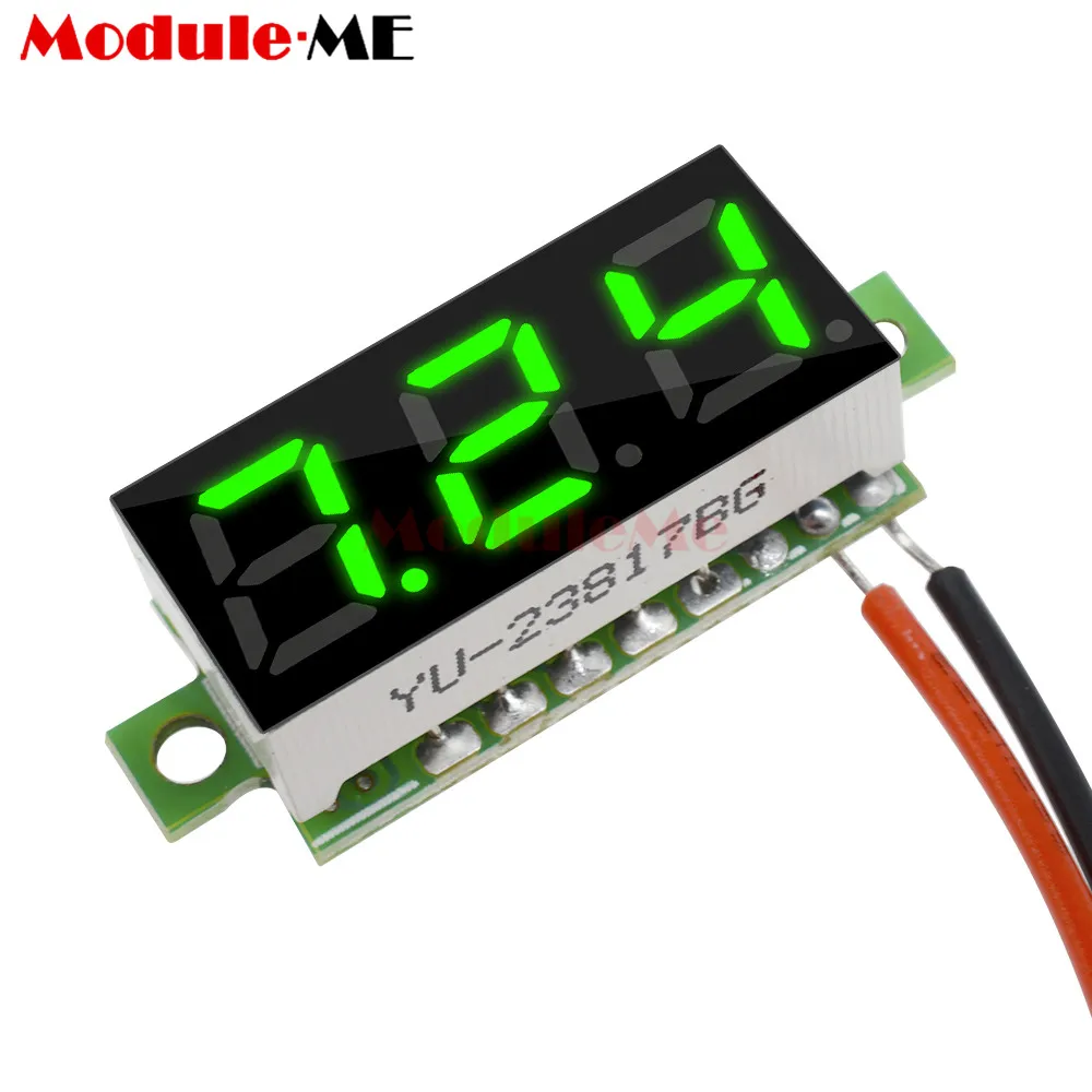 

Mini Digital Voltmeter 0.28 Inch 2.5V-30V Voltage Tester Meter Green LED Screen Electronic Parts Accessories Digital Voltmeter